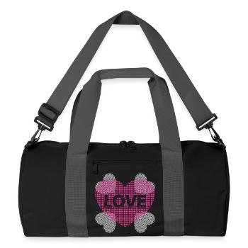 Herz mit Love. - Recycelte Duffel Bag - Schwarz/Graphitgrau - Vorne