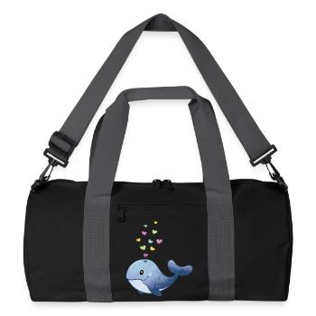Whale with heart - Recycled Duffel Bag - black/graphite grey - Front