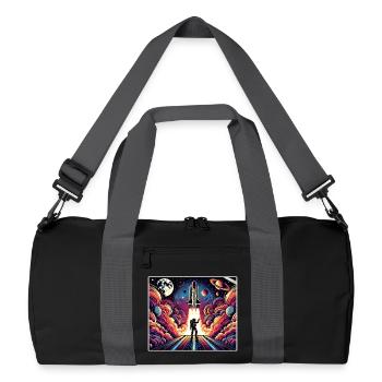 Astronaut Space Mission Design - Recycelte Duffel Bag - Schwarz/Graphitgrau - Vorne