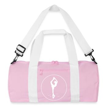 Eleganz auf Kufen - Recycelte Duffel Bag - Rosa/Weiß - Vorne