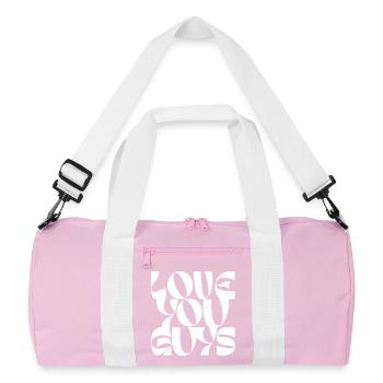 Bold Love You Guys Typografie Design - Recycelte Duffel Bag - Rosa/Weiß - Vorne