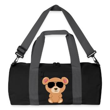 Teddybär - Recycelte Duffel Bag - Schwarz/Graphitgrau - Vorne