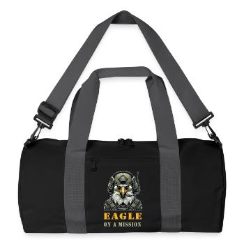Aigle militaire en mission - Sac de sport recyclé - noir/gris graphite - Devant