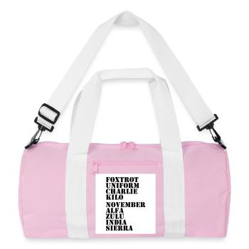 Against Nazis - Recycled Duffel Bag - pink/white - Front