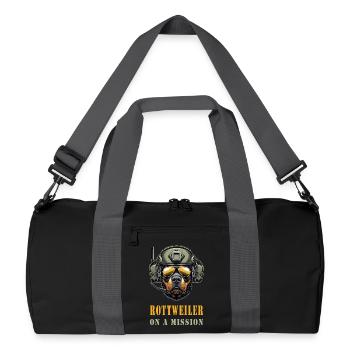 Rottweiler in Mission - Recycelte Duffel Bag - Schwarz/Graphitgrau - Vorne