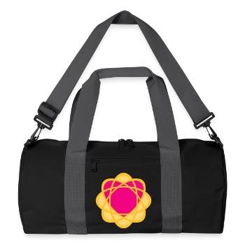 Coeur Mandala Yoga Mariage Amour Symbole Jaune Rose - Sac de sport recyclé - noir/gris graphite - Devant