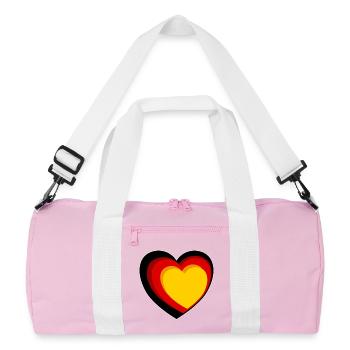 Coeur 3D en noir, rouge et or - Sac de sport recyclé - rose/blanc - Devant