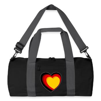 Coeur 3D en noir, rouge et or - Sac de sport recyclé - noir/gris graphite - Devant