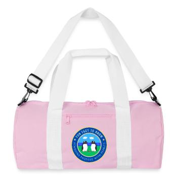 Penguins propose with pebbles - Recycled Duffel Bag - pink/white - Front