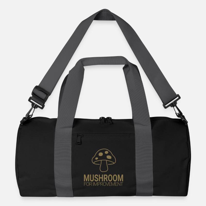 Mushroom for Improvement - Recycelte Duffel Bag - Schwarz/Graphitgrau