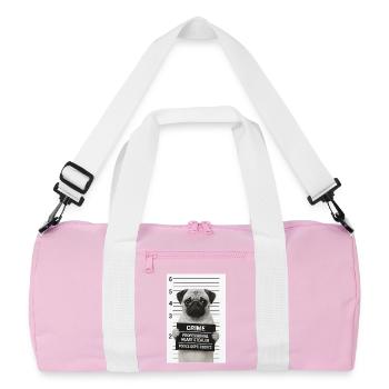 Verbrecherischer Mops - Recycelte Duffel Bag - Rosa/Weiß - Vorne