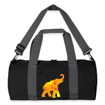 Elephant Yoga Blobs Speckle Yoga India Holi om - Recycled Duffel Bag - black/graphite grey - Front