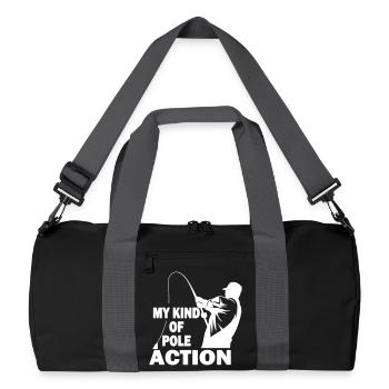 My Kind of Pole Action - Lustiges Angeldesign - Recycelte Duffel Bag - Schwarz/Graphitgrau - Vorne