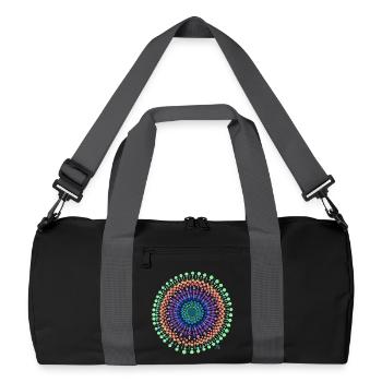Mandala Traum - Recycelte Duffel Bag - Schwarz/Graphitgrau - Vorne