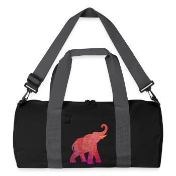 Yoga Elephant Holi pink Energy Animal Love Namaste - Recycled Duffel Bag - black/graphite grey - Front
