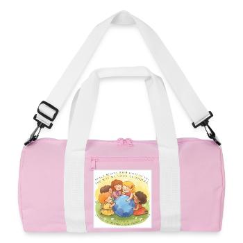 Peace begins with each of us - Recycled Duffel Bag - pink/white - Front