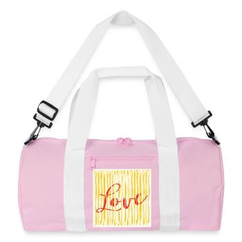 ICH LIEBE DAS KOCHEN VON PASTA-SPAGHETTI - Recycelte Duffel Bag - Rosa/Weiß - Vorne