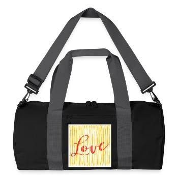 ICH LIEBE DAS KOCHEN VON PASTA-SPAGHETTI - Recycelte Duffel Bag - Schwarz/Graphitgrau - Vorne