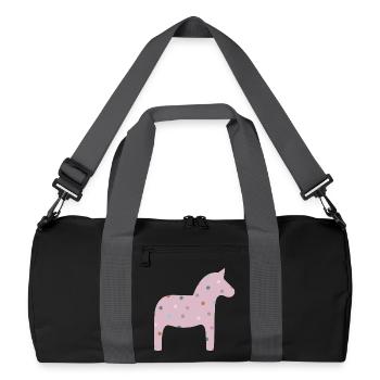 Dalapferd Punkte Dots skandinavisch Deko skandi - Recycelte Duffel Bag - Schwarz/Graphitgrau - Vorne