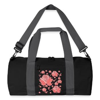 Pastel Fancy Roses - Recycled Duffel Bag - black/graphite grey - Front