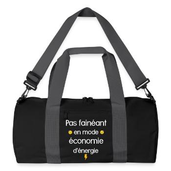 Energetic and Optimistic Slogan - Recycled Duffel Bag - black/graphite grey - Front