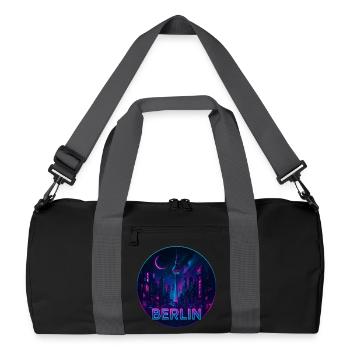 Berlin Souvenir Cyberpunk - Recycelte Duffel Bag - Schwarz/Graphitgrau - Vorne