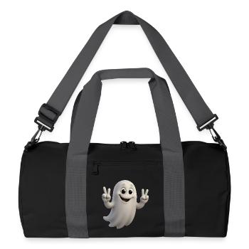 Rendu 3D Dessin animé Fantômes Design avec Signe de Paix - Sac de sport recyclé - noir/gris graphite - Devant