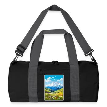 Affiche de voyage du Mont Elbrous, Russie, paysage urbain WPA - Sac de sport recyclé - noir/gris graphite - Devant