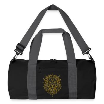 Tête de lion majestueuse - Sac de sport recyclé - noir/gris graphite - Devant