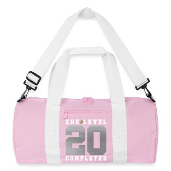 20e anniversaire de mariage - Sac de sport recyclé - rose/blanc - Devant
