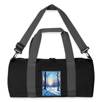 Vienna Woods Austria Reiseplakat Cityscape WPA - Recycelte Duffel Bag - Schwarz/Graphitgrau - Vorne