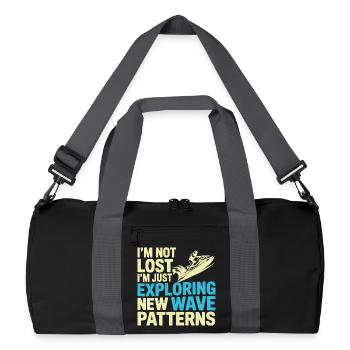 Jetski-Fahrer-Abenteuer-Ozean-Humor - Recycelte Duffel Bag - Schwarz/Graphitgrau - Vorne