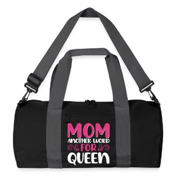 Mutter Königin Spruch Design - Recycelte Duffel Bag - Schwarz/Graphitgrau - Vorne