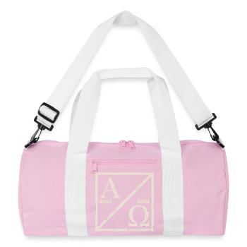 Christian Alpha Omega Sign of Your Faith - Recycled Duffel Bag - pink/white - Front