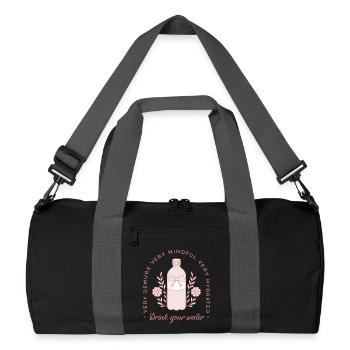 Boire de l’eau hydratation citations rose rappel drôle - Sac de sport recyclé - noir/gris graphite - Devant