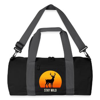 Deer at sunset – Stay Wild - Recycled Duffel Bag - black/graphite grey - Front