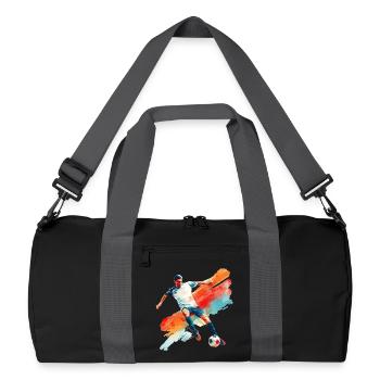 Dynamic soccer player in motion - Recycled Duffel Bag - black/graphite grey - Front