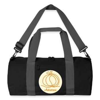 Herbstkürbis - Recycelte Duffel Bag - Schwarz/Graphitgrau - Vorne