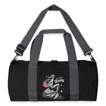  A Little Salty A Little Sweet Mermaid Retro - Recycelte Duffel Bag - Schwarz/Graphitgrau - Vorne