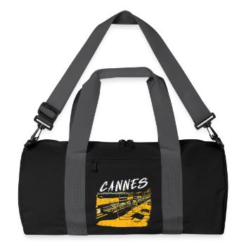 Cannes la Croisette - Sac de sport recyclé - noir/gris graphite - Devant