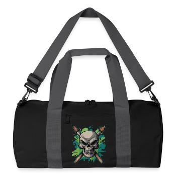 Crâne et pinceaux croisés - Sac de sport recyclé - noir/gris graphite - Devant