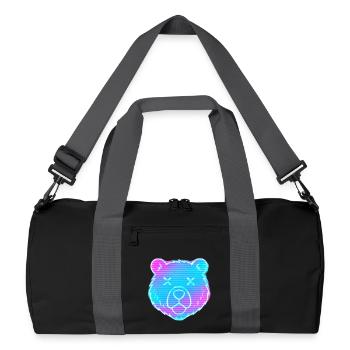 Neon Bärenkopf Gradient - Recycelte Duffel Bag - Schwarz/Graphitgrau - Vorne