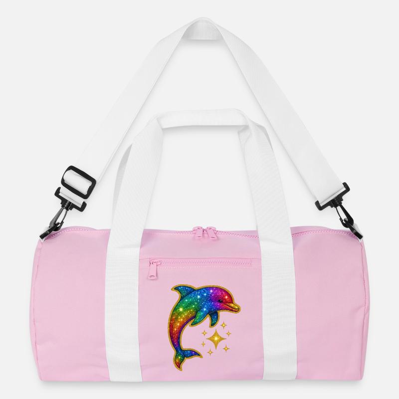Regenbogen Glitzer Delfin Recycelte Duffel Bag