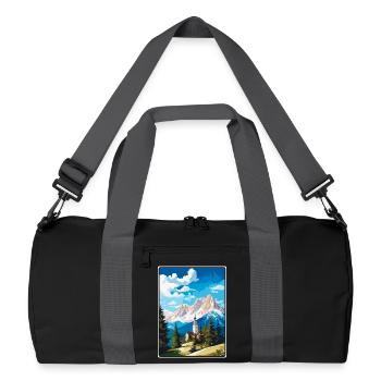 Zugspitze Germany Alpine Chapel in Snowy Peaks - Recycled Duffel Bag - black/graphite grey - Front
