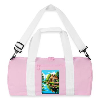 Giethoorn Riverside Cottage en été fleuri - Sac de sport recyclé - rose/blanc - Devant