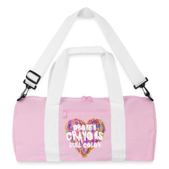 Broken Crayons Still Color Mental Health Awareness - Recycled Duffel Bag - pink/white - Front