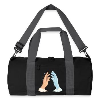 Les mains dans les nuages, au-delà de l’âme spirituelle - Sac de sport recyclé - noir/gris graphite - Devant