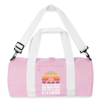 Preuve Papa: pas toujours à la chasse - Sac de sport recyclé - rose/blanc - Devant