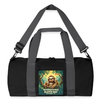 International Sloth Day Family - Recycled Duffel Bag - black/graphite grey - Front