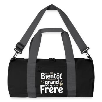 Bientôt grand Frère - Sac de sport recyclé - noir/gris graphite - Devant